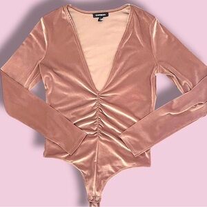 Express Women's Blush Ruched Bodysuit